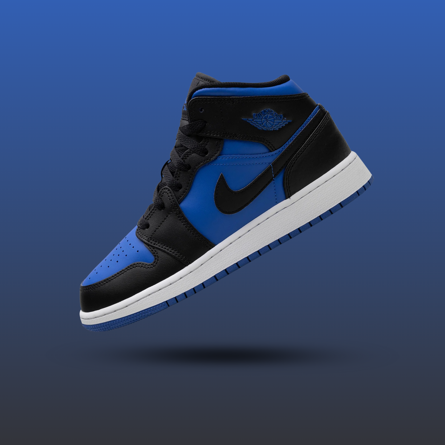 Air Jordan 1 Mid Black Royal Blue (GS)