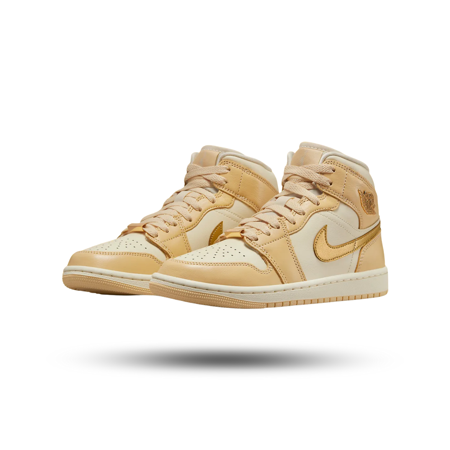 Air Jordan 1 Mid SE Pale Vanilla Metallic Gold (Women's)