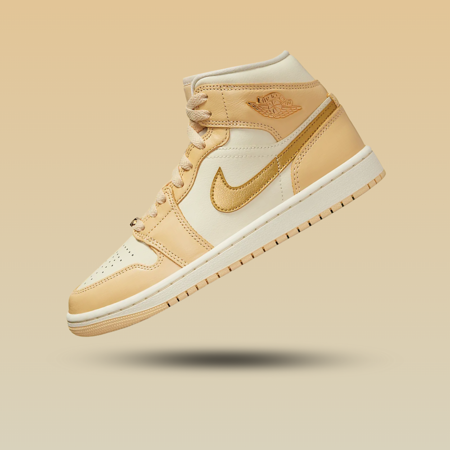 Air Jordan 1 Mid SE Pale Vanilla Metallic Gold (Women's)