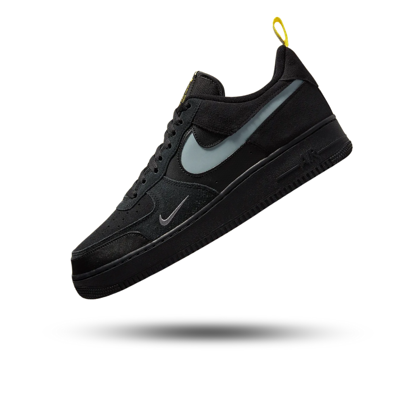 Nike Air Force 1 Low Cut Out Swoosh Black