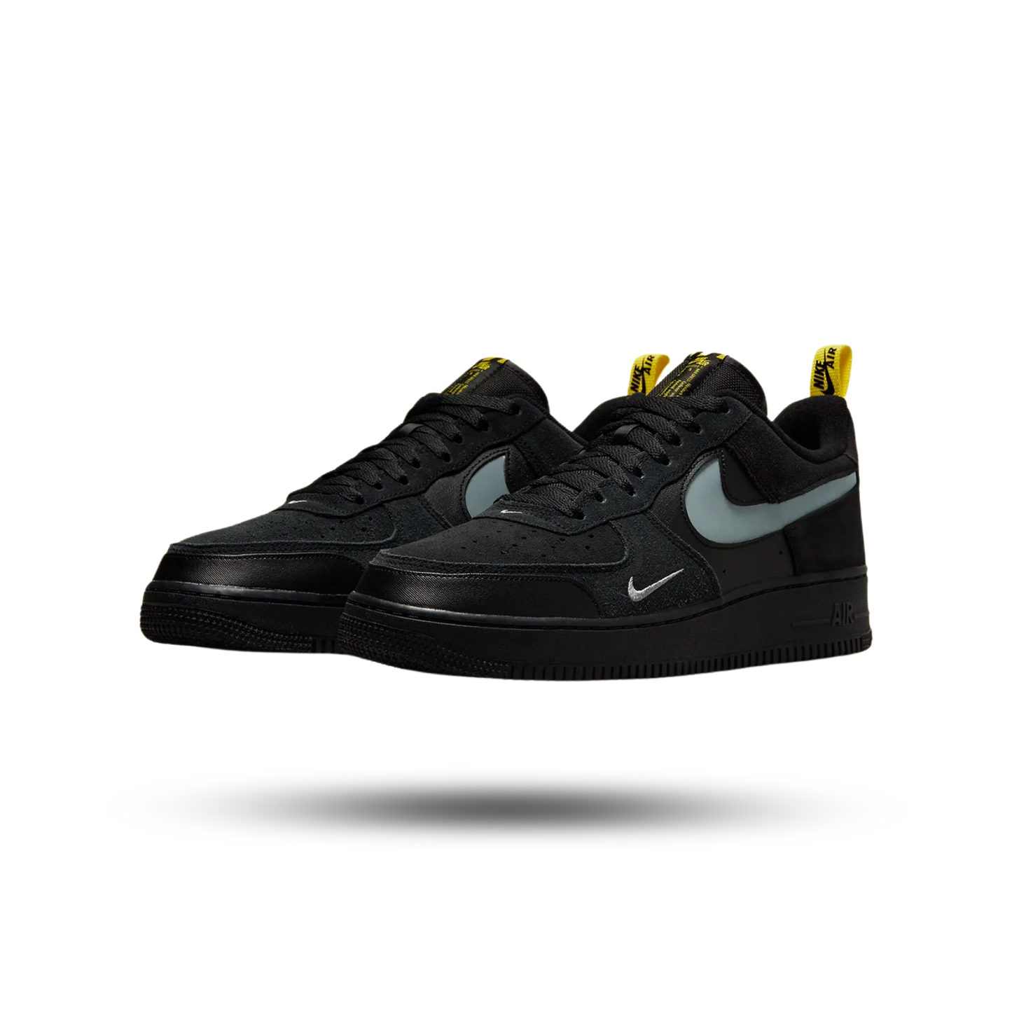 Nike Air Force 1 Low Cut Out Swoosh Black
