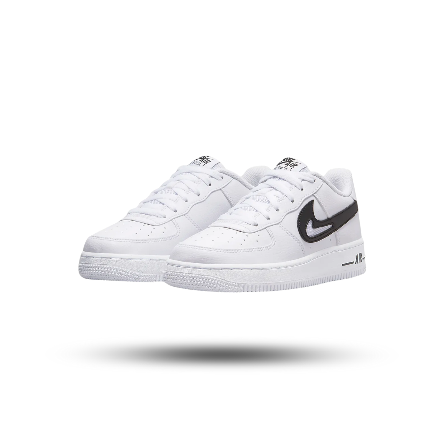 Nike Air Force 1 Low Cut Out Swoosh White Black (GS)