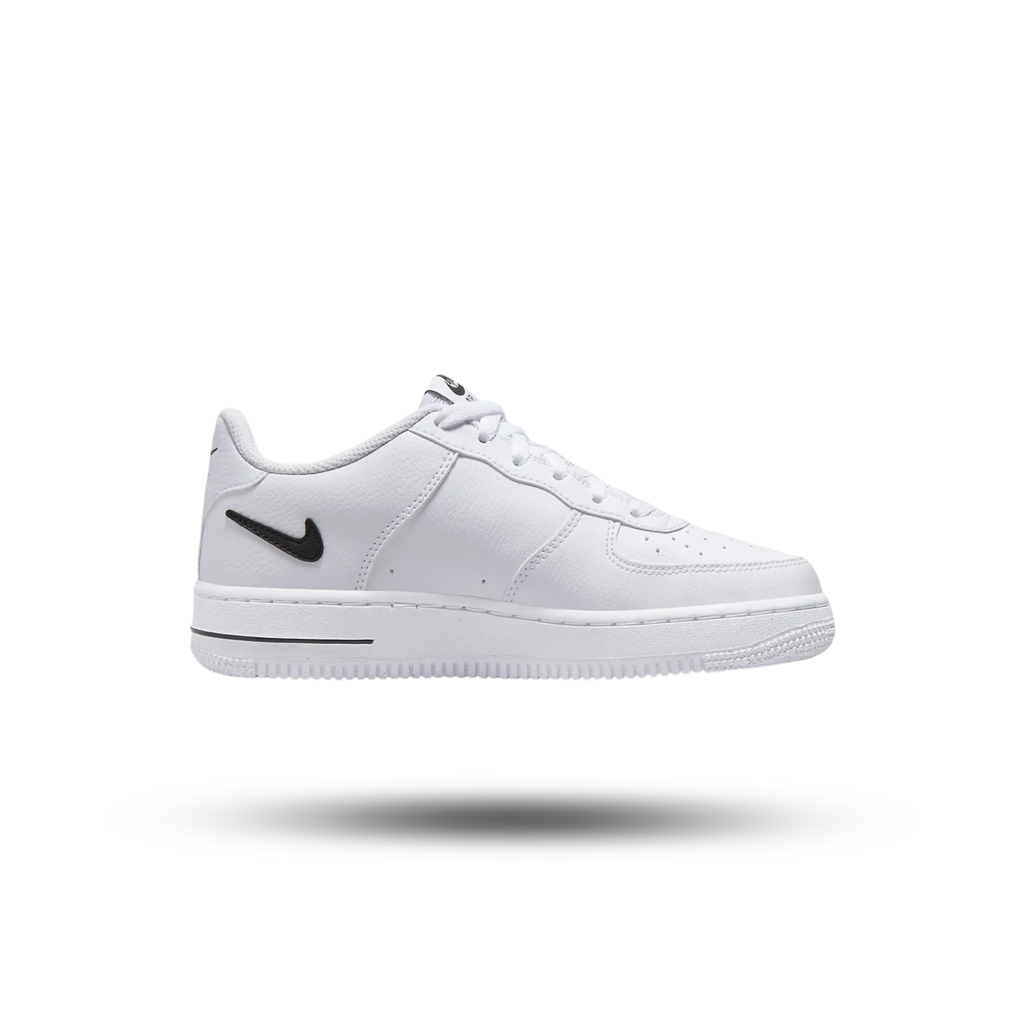Nike Air Force 1 Low Cut Out Swoosh White Black (GS)