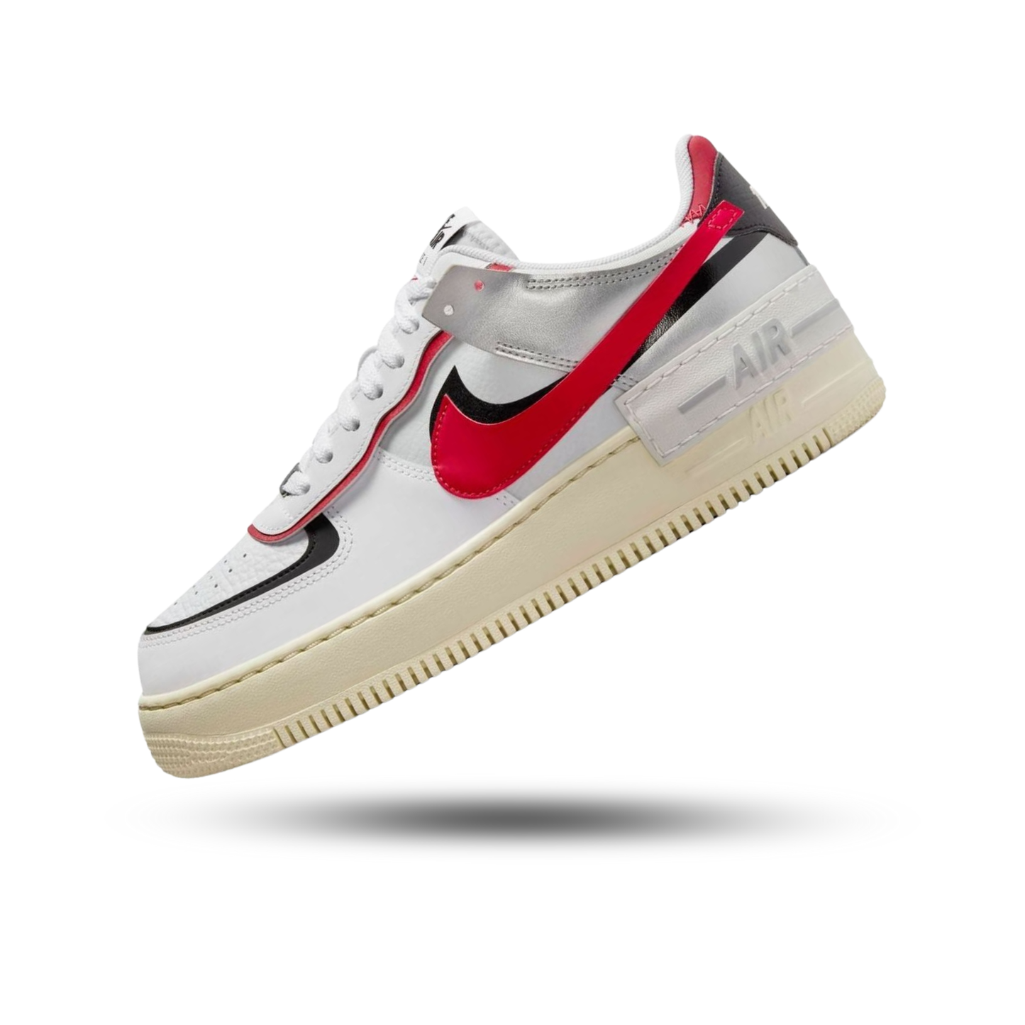 Nike Air Force 1 Low Shadow White Silver Gym Red (Women's)