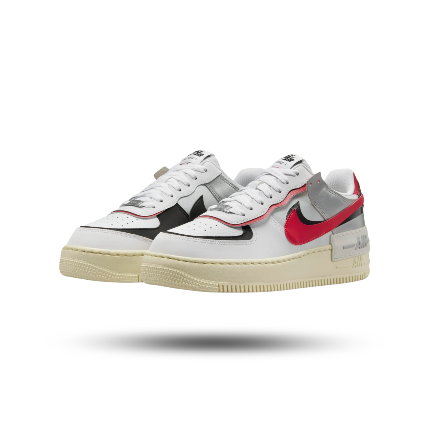 Nike Air Force 1 Low Shadow White Silver Gym Red (Women's)