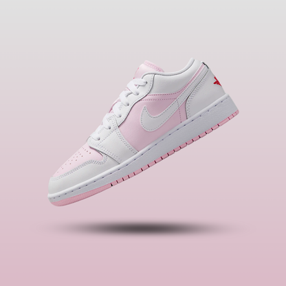 Air Jordan 1 Low Pink Foam Fire Red White (GS)