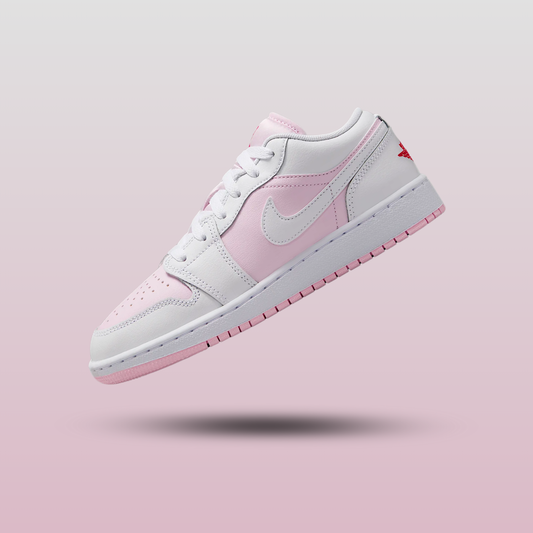 Air Jordan 1 Low Pink Foam Fire Red White (GS)