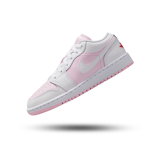 Air Jordan 1 Low Pink Foam Fire Red White (GS)