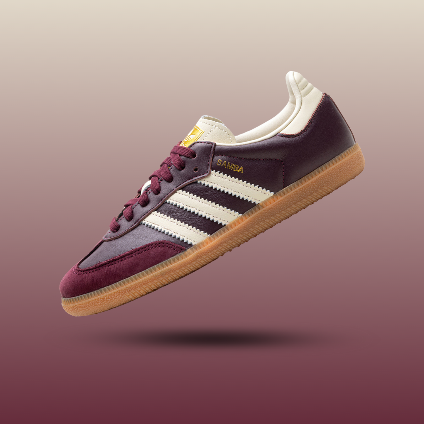 adidas Samba OG Maroon Gold Metallic (Women's)