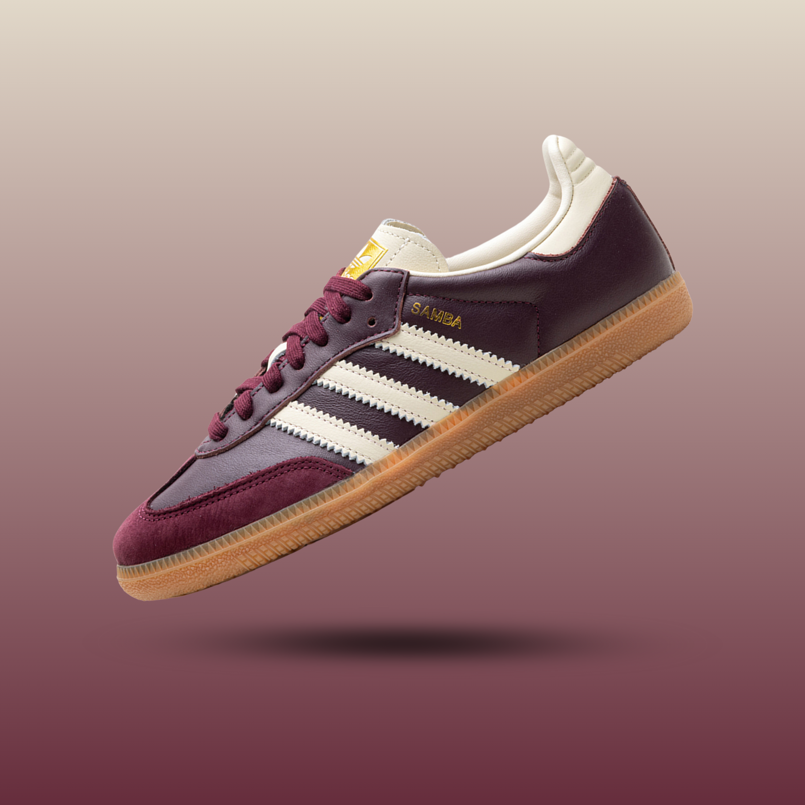 adidas Samba OG Maroon Gold Metallic (Women's)